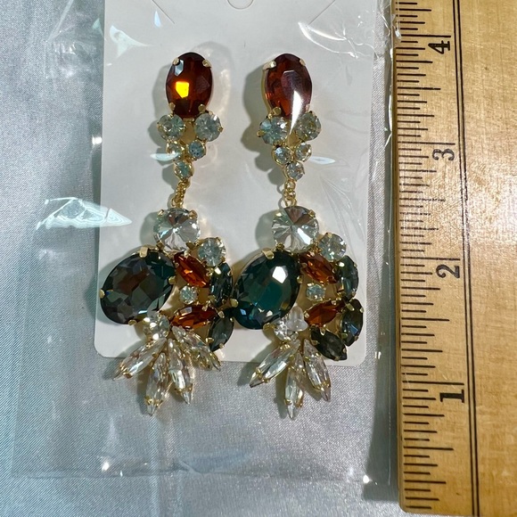 Large Brown Dangle Earrings - Picture 4 of 4